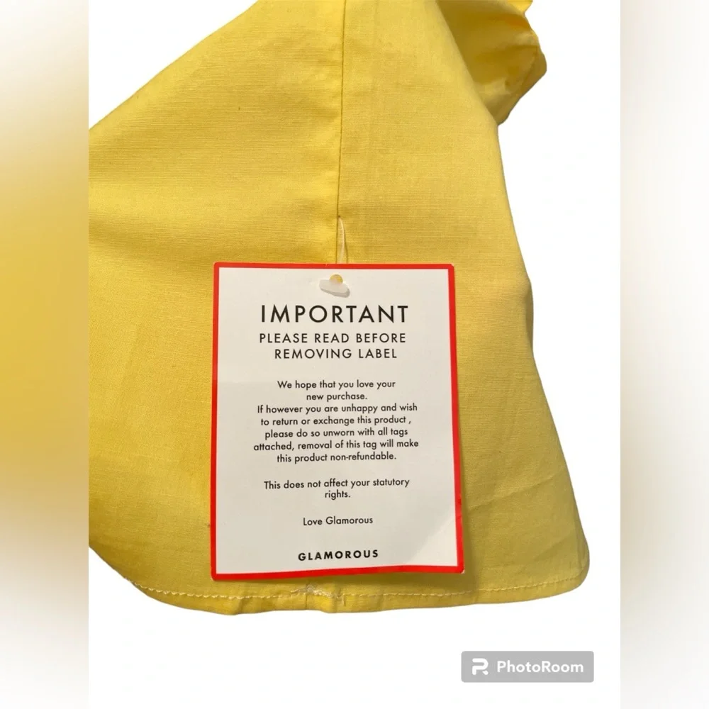 NWT Glamorous Yellow Tiered Dress Size 6 - Picture 3 of 5